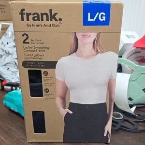 Frank & Oak Size L Black 2 Pack of Smoothing Contour T-Shirts
